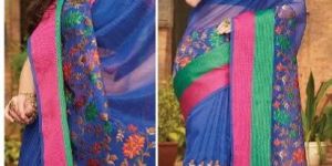 Chanderi Saree Blue