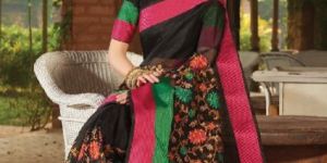 Chanderi Saree Black