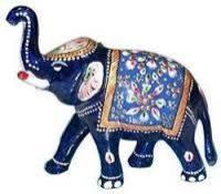 Metal Elephant with Jewel Work