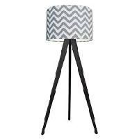 Wooden & Metal Tripod Floor Lamp