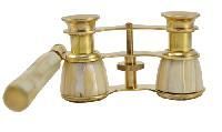 Brass Nautical Opera Binocular with Wood Case