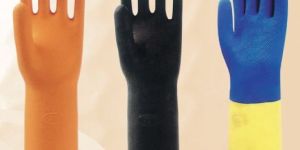Flock Lined Heavy Weight Rubber Gloves