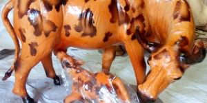 Leather Cow & Calf Statues