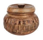 Styled Wooden Bowl with Lid