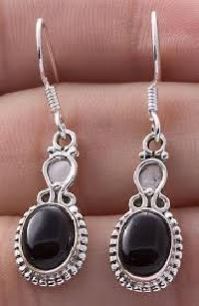Natural Black Onyx Earring