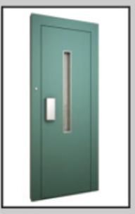 Mild Steel Green Swing Elevator Door