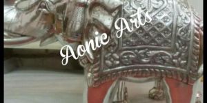 Silver Inlay Elephant Statues