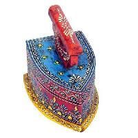 Wooden Made Hand Painted Iron Shape Box