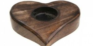 Wooden Heart Shaped T-Light Candle Holders