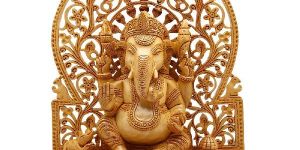 Wooden Laughing Buddha Statue