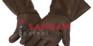 BROWN LEATHER HISTORICAL GLOVES