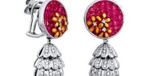 Fancy Diamond Gold Earrings