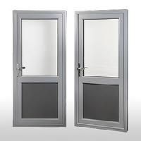 Silver Aluminum Bathroom Door