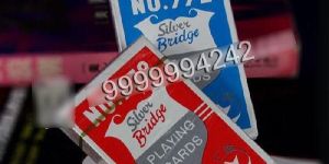 Custom Casino Gambling Props Silver Plastic Bridge Playing Cards