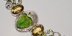 Sterling Silver Gemstone Cluster Bracelet