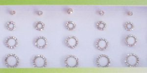 White Round Bindis with Stone Outline