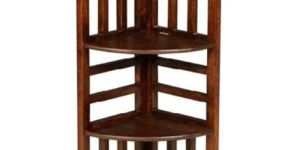 Acacia Wood Corner Bookcases (RHP-BOOK-006)