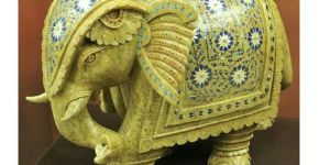 Marble Inlay Elephant Statues