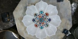Marble Inlay Flower Shaped Bowls