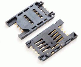 Flip Type 8pin SIM Card Holder in Plastic Body
