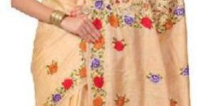 Pure Tussar Silk Hand Embroidered Handloom Sarees
