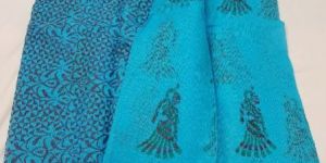 Kota Doria Hand Block Print Sarees