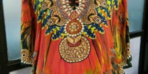 Pure Silk Animal Printed Kaftan