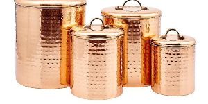 Copper Hammered Canister Set