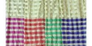 Checkered Saree Fabric