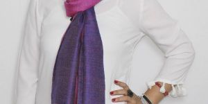 Pink & Purple Double Shade Hand Woven Pashmina Stole