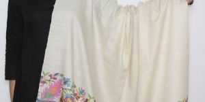 White-Multicolored Kani Paldar Pashmina Shawl