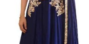 Orange Fab Women's Blue Georgette Semi-Stitched Anarkali