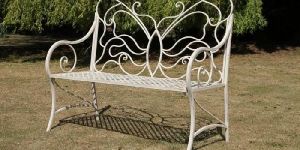 Butterfly Design Metal Garden Bench