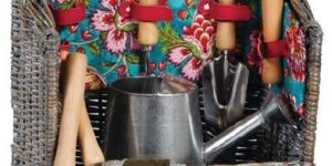 Wicker Garden Tool Basket Set