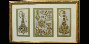 Gold Jewellery Photo Frame Marble Wall Hanging