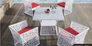 White Decorative Pattern Square Garden Sofa Set