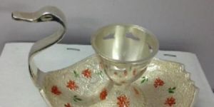 DUCK CANDLE STAND ( SILVER MEENA )