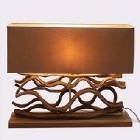 Le Sculpture Beige Wooden Table Lamp