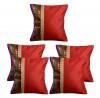 Red Stripe Brocade Cushion Cover