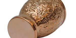 COPPER MUG FLOWER DESIGN CUP