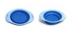 Small Foldable Dog Bowl With Tray-Blue