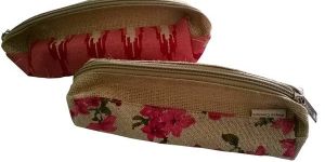 Jute Printed Pencil Pouch