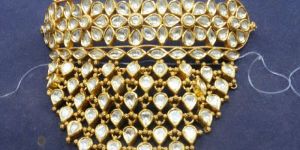 Diamond Made Rajasthani Antique Jadau Necklace Set