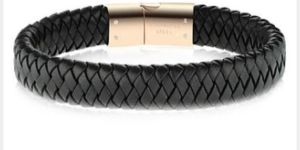 Flat Braided Leather Bracelet
