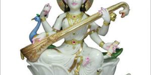 Marble Saraswati Mata Statue