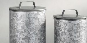 Galvanised Canisters Set of 2