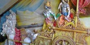 Fiber Glass Krishna Arjuna Mural