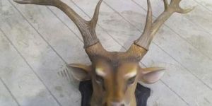 Fiberglass Deer Head Sculpture