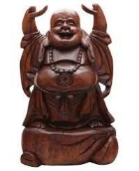 Wooden Laughing Buddha Statues