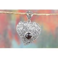 Smoky Quartz Silver Charm Pendant